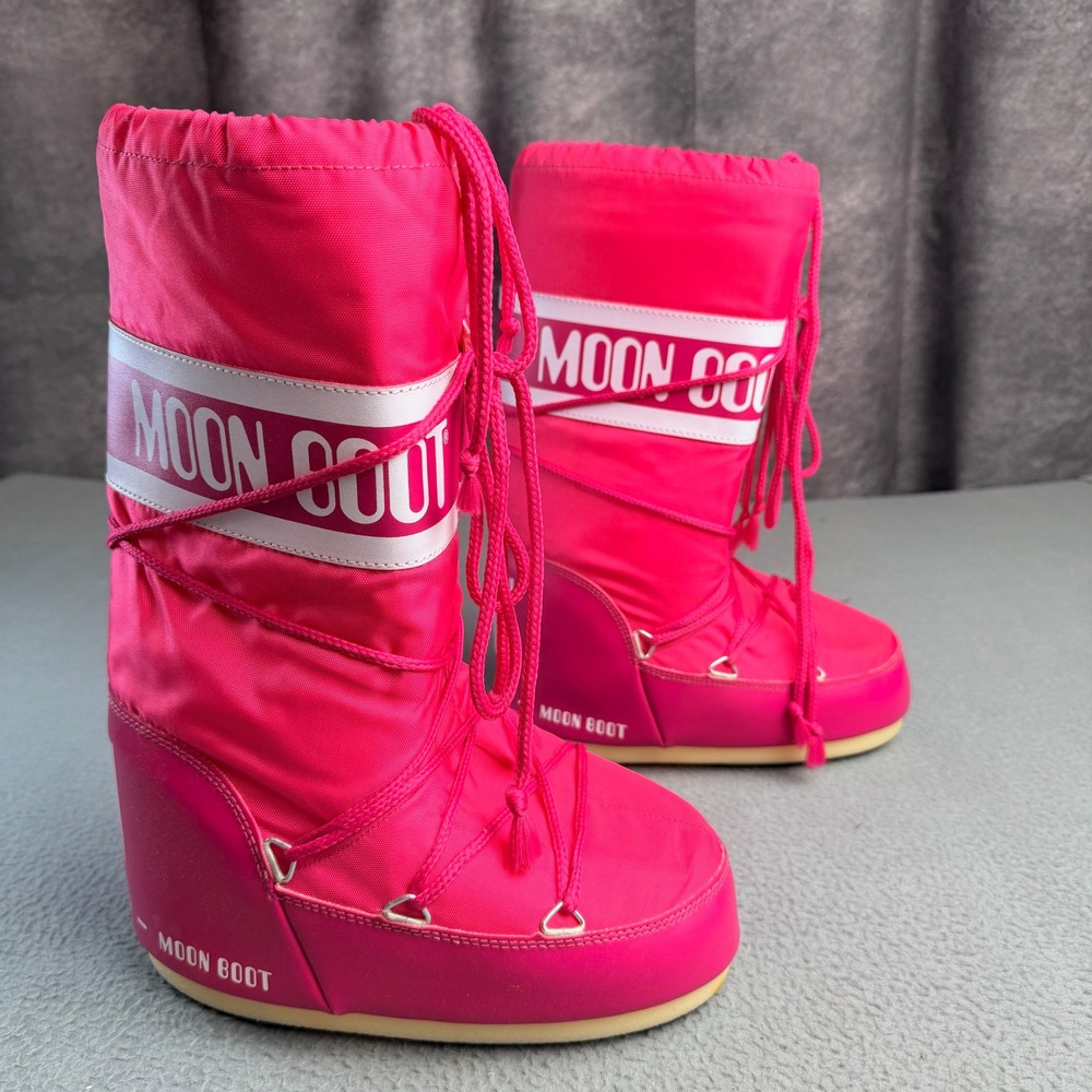 Moon Boot Icon Nylon Snow Boots Hot Pink Tecnica Apres Ski EU 35-38 US 3.5-6